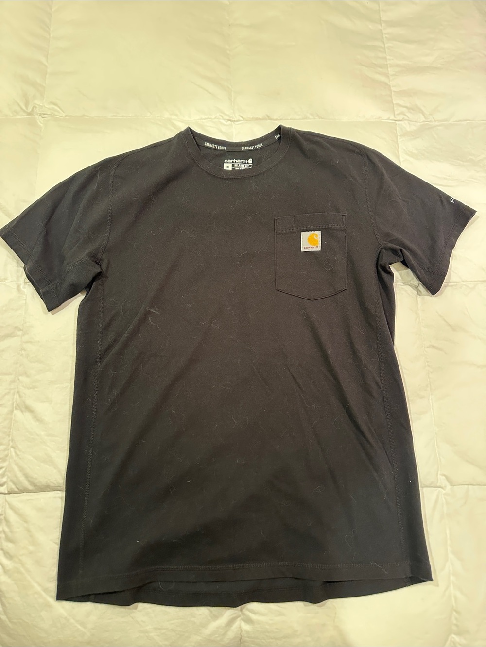 Carhartt Short Sleeve Pocket Tee in Black with Gold Logo